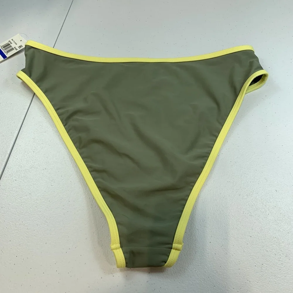 Salt & Cove Junior's Swim Bikini Bottom XL Colorblock Sage Green High Waist